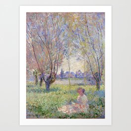 Woman Seated under the Willows 1880 Claude Monet Art Print