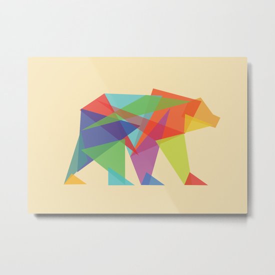 Fractal Geometric bear Metal Print