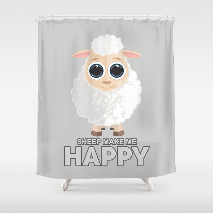 Sheep Make Me Happy Shower Curtain
