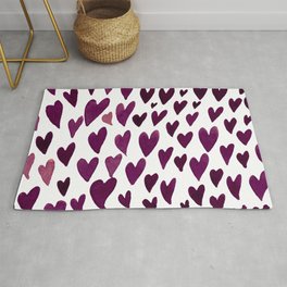 Valentines day hearts explosion - burgundy Area & Throw Rug