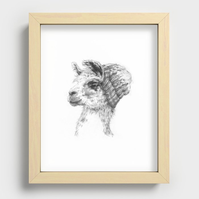 Wooly Llama Recessed Framed Print