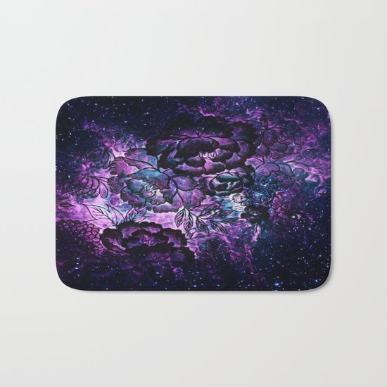 Magical Evening Floral Abstract Bath Mat