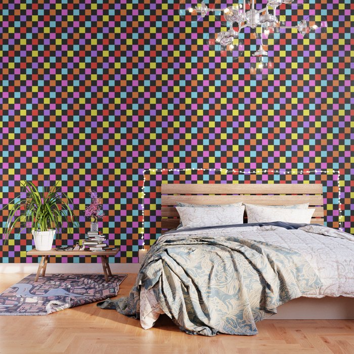 Spring Checkers Wallpaper By Lillywhy Society6