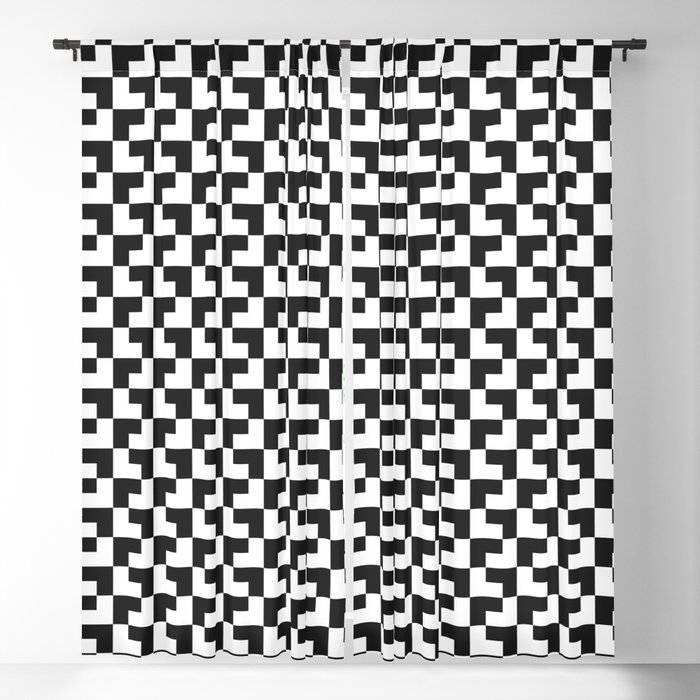 Black and White Tessellation Pattern - Graphic Design Blackout Curtain