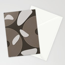 Circles and Pebbles Brown Stationery Card