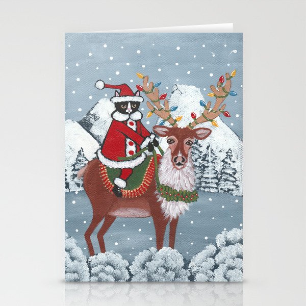 Santa Claws and Reindeer Stationery Cards