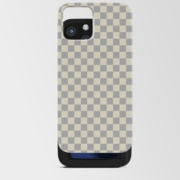 gray and beige cream color Checker Checkerboard Minimalist Backdrop Pattern iPhone Card Case