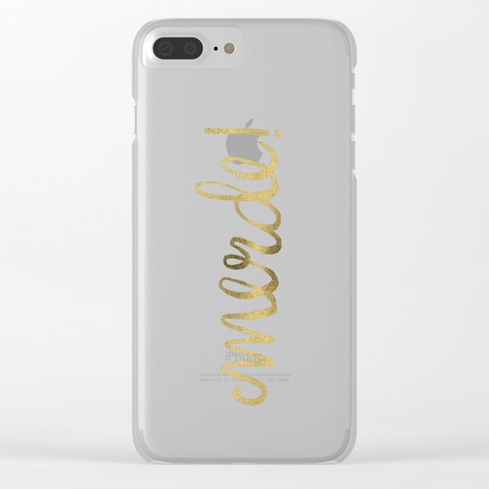 Pardon My French – Gold Ink Clear iPhone Case