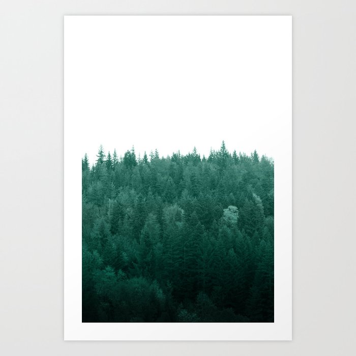 Deep Green Pine Trees #1 #minimal #decor #art #society6 Art Print