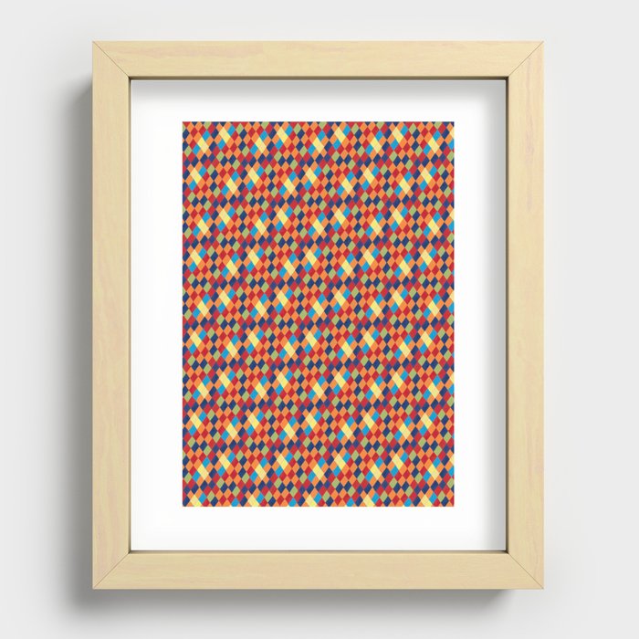 Magical Colourful Cube Texture Patttern Recessed Framed Print