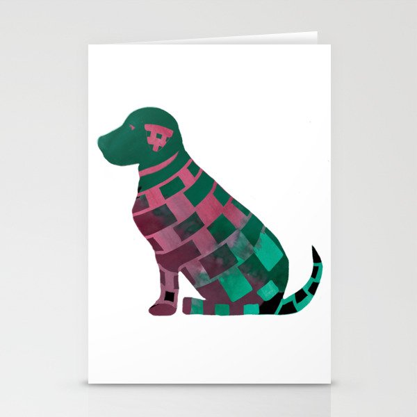 Checkerboard dog Stationery Cards