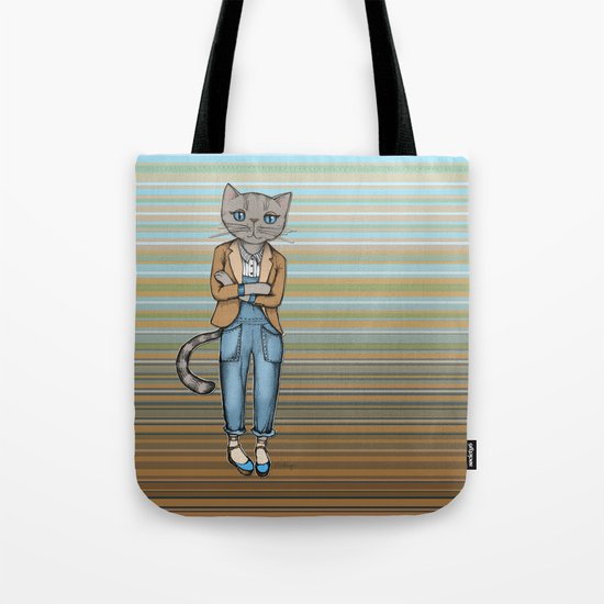 Hipster Kitty Cool Tote Bag