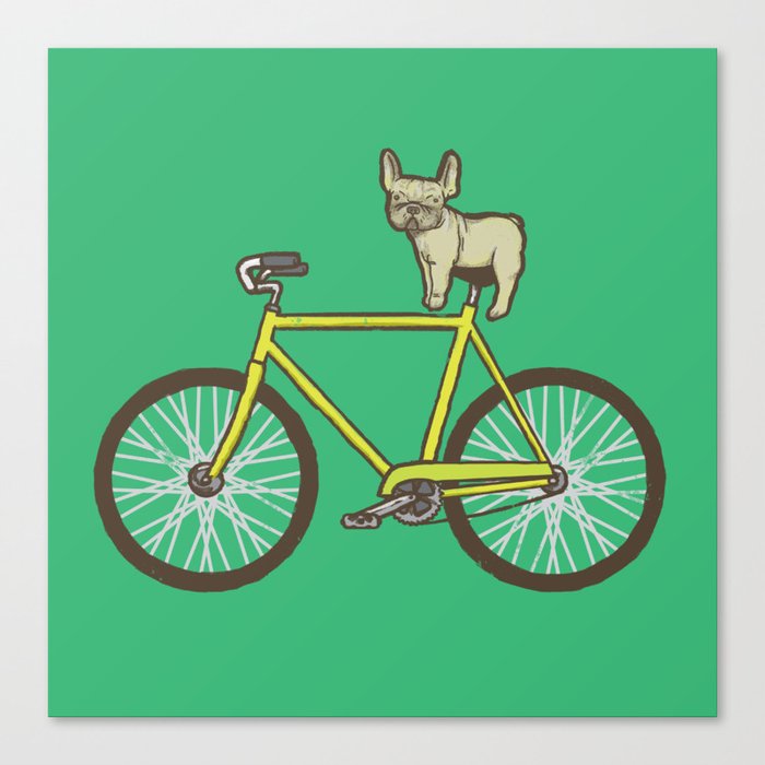 Frenchie on a Fixie Canvas Print