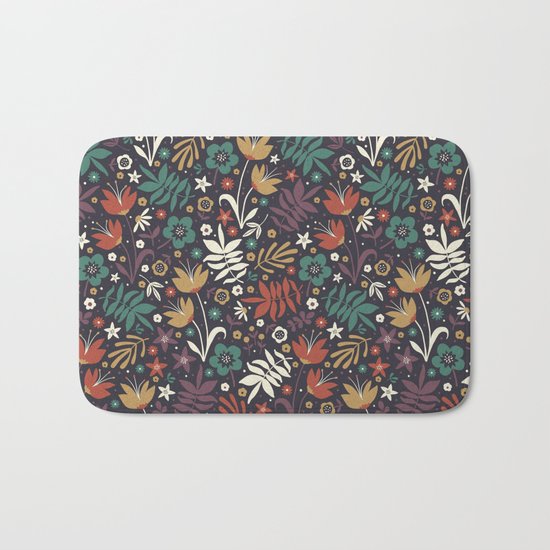 Midnight Florals Bath Mat