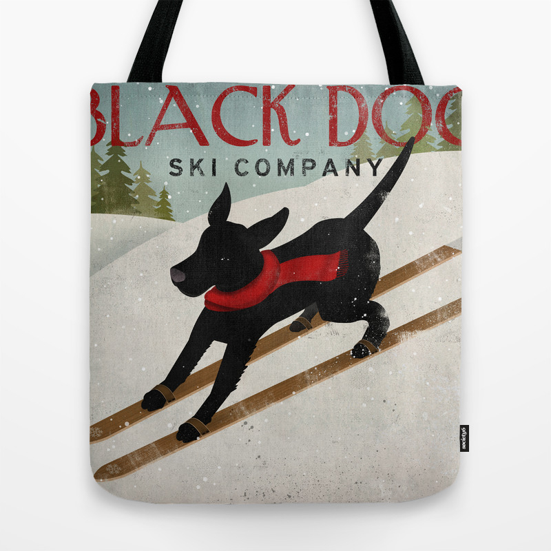 black dog tote