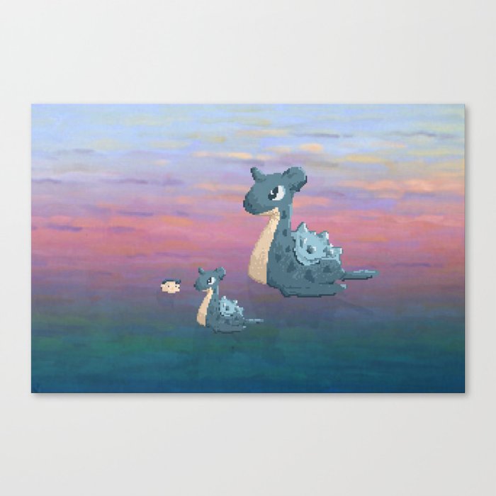 Swimming with Lapras. Canvas Print