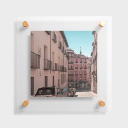 Spain Photography - A Small Street With Parked Cars In Madrid Floating Acrylic Print