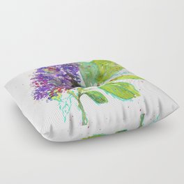 Purple Lilac Wildflower Floor Pillow