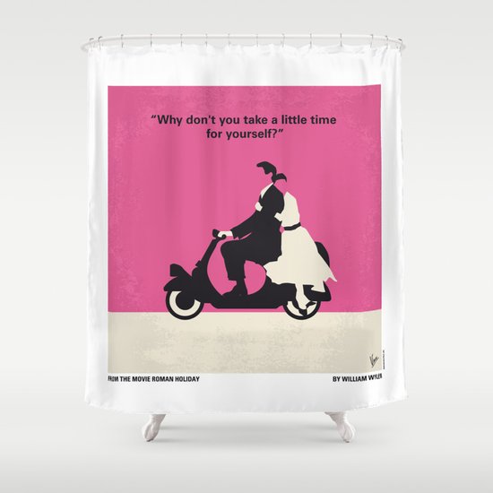 No205 My Roman Holiday minimal movie poster Shower Curtain
