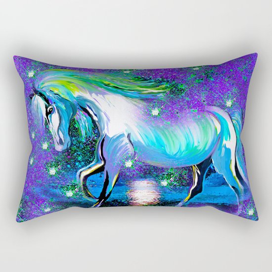 HORSE DANCING IN STAR LIGHT AND MOON DUST Rectangular Pillow