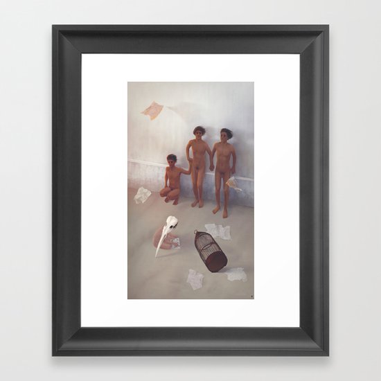 The night when hosted bitterns Framed Art Print