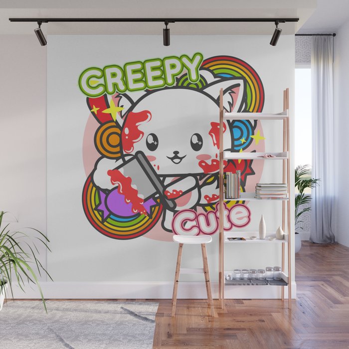 Creepy Cute Cat Pastel Goth Anime Halloween Costum Wall Mural By Pubeast Society6