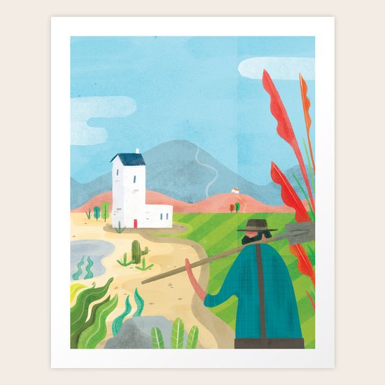 Laying the Lands (Society 6 - No. 26 A to Z Typography Zine contribution) Art Print
