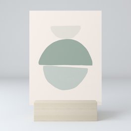 Sage Green + Mint Woodblocks Mini Art Print