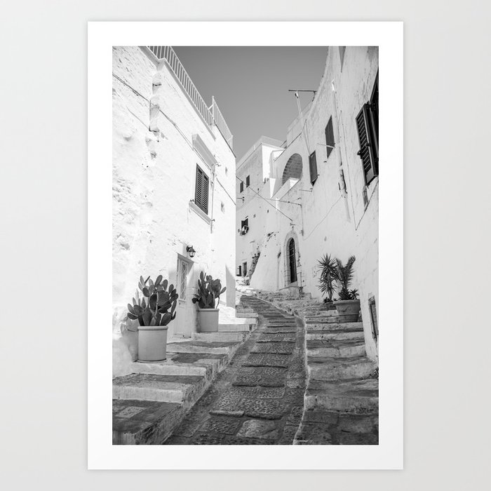 The way up | Capri (Italy) | Travel Photography | Black and White Art Print