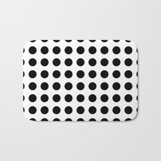 Simply Polka Dots in Midnight Black Bath Mat