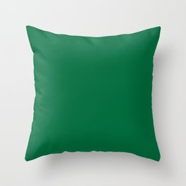 Cadmium Green - solid color Throw Pillow