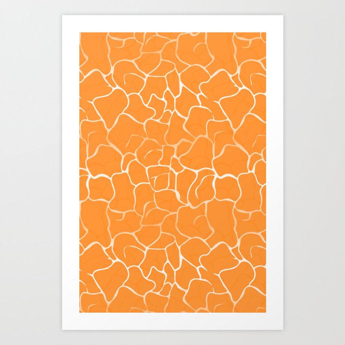 Mosaic - Abstract Ocean Waves Orange Art Print