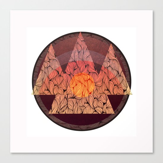 Sunset in the mountains Canvas Print