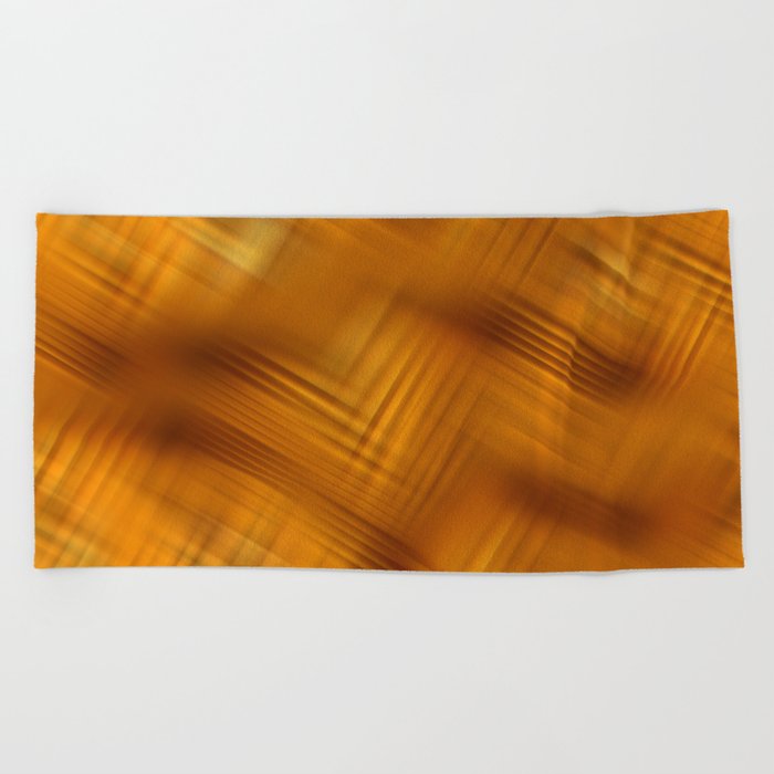 Orange brown Stripes Beach Towel