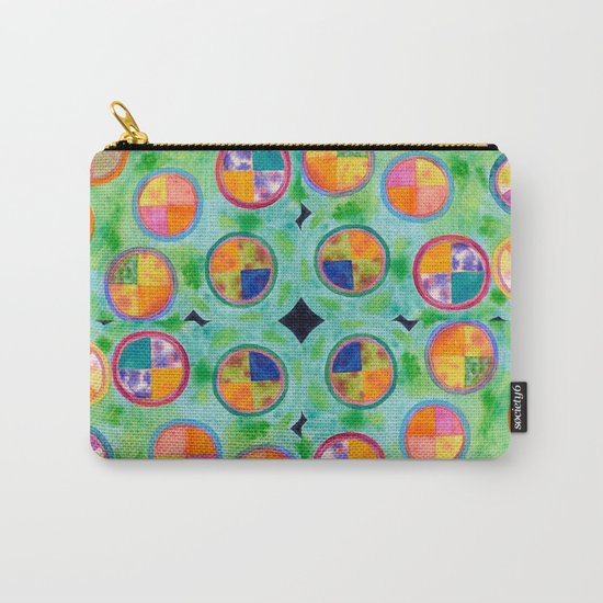 Mixed Colorful Colors in Circles Carry-All Pouch