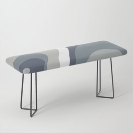 Trippy Psychedelic Abstract in Blue, Grey and Neutral Tones Bench