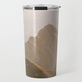 Green mountain peak in the warm morning light | Landscape Photography | Art Print Travel Mug