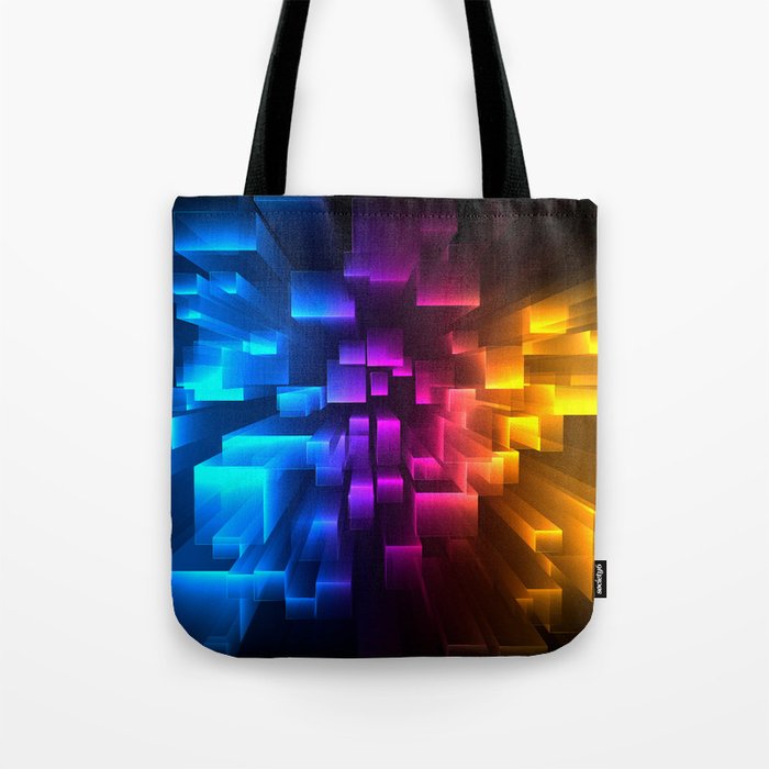 colorful-3d-squares-background Tote Bag
