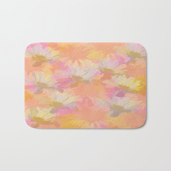 Painted Spring Flowers Bath Mat