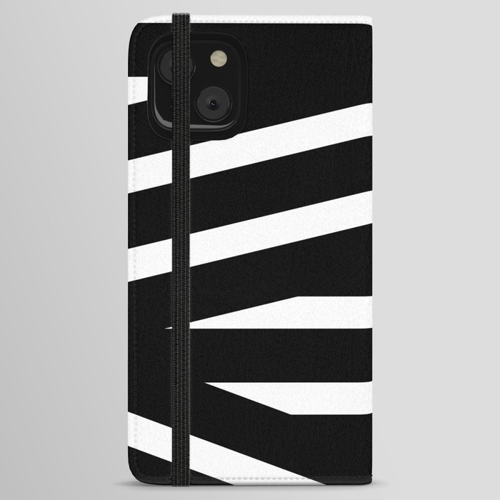 Abstract black & white Lines Stripes Pattern - Mix and Match with Simplicity of Life iPhone Wallet Case