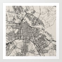 Amsterdam, Netherlands - City Map, Black and White Aesthetic Art Print | Roadtrip, Cheap, Graphicdesign, Metal, Canvas, Midcenturymodern, Color, Wood, Poster, Eclectic 