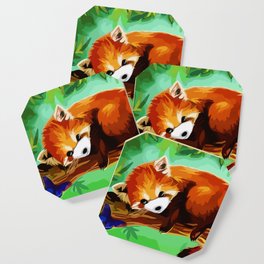 Red Panda Coaster | Cute, Panda, Adorable, China, Painting, Japan, Butterfly, Kid, Bear, Sweet 