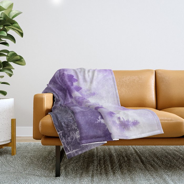 Ultra Violet Adventure Forest Throw Blanket