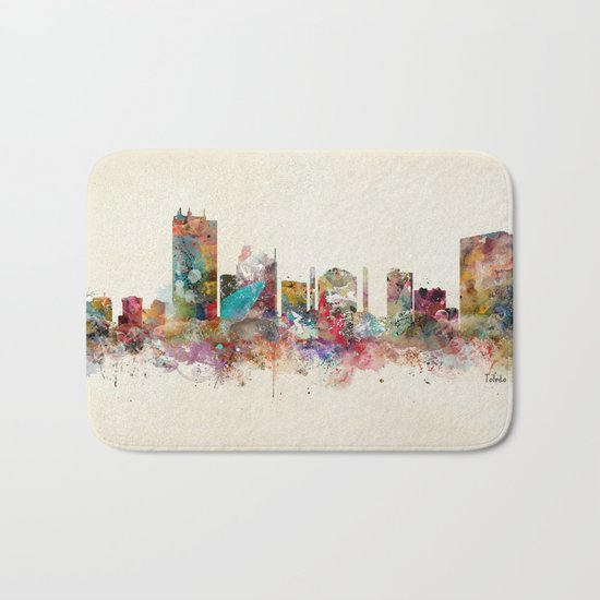 toledo ohio skyline Bath Mat