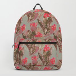 Red&Green Tropics Pattern Backpack
