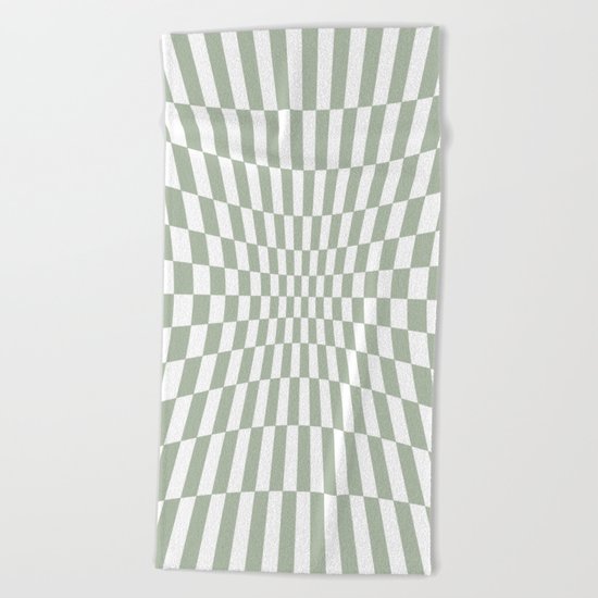 Optical Game Mint Green Beach Towel