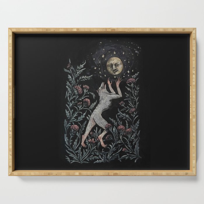 She wolf and the mean moon Serving Tray