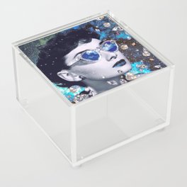 Lucie In the Sky With Diamonds Acrylic Box | Digital, Hollywoodicon, Sparkleart, Space, Galaxy, Popculture, Glitterart, Oldhollywood, Hollywoodglamour, Collage 