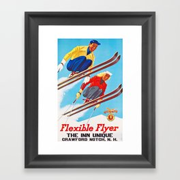 Vintage Ski Poster Framed Art Print
