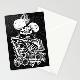 Skeletons Under The Moonlight Stationery Card